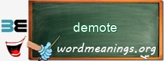 WordMeaning blackboard for demote